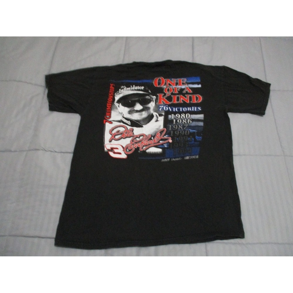 Vintage Dale Earnhardt Shirt Mens Large Black Double Sided Racing Cars Street